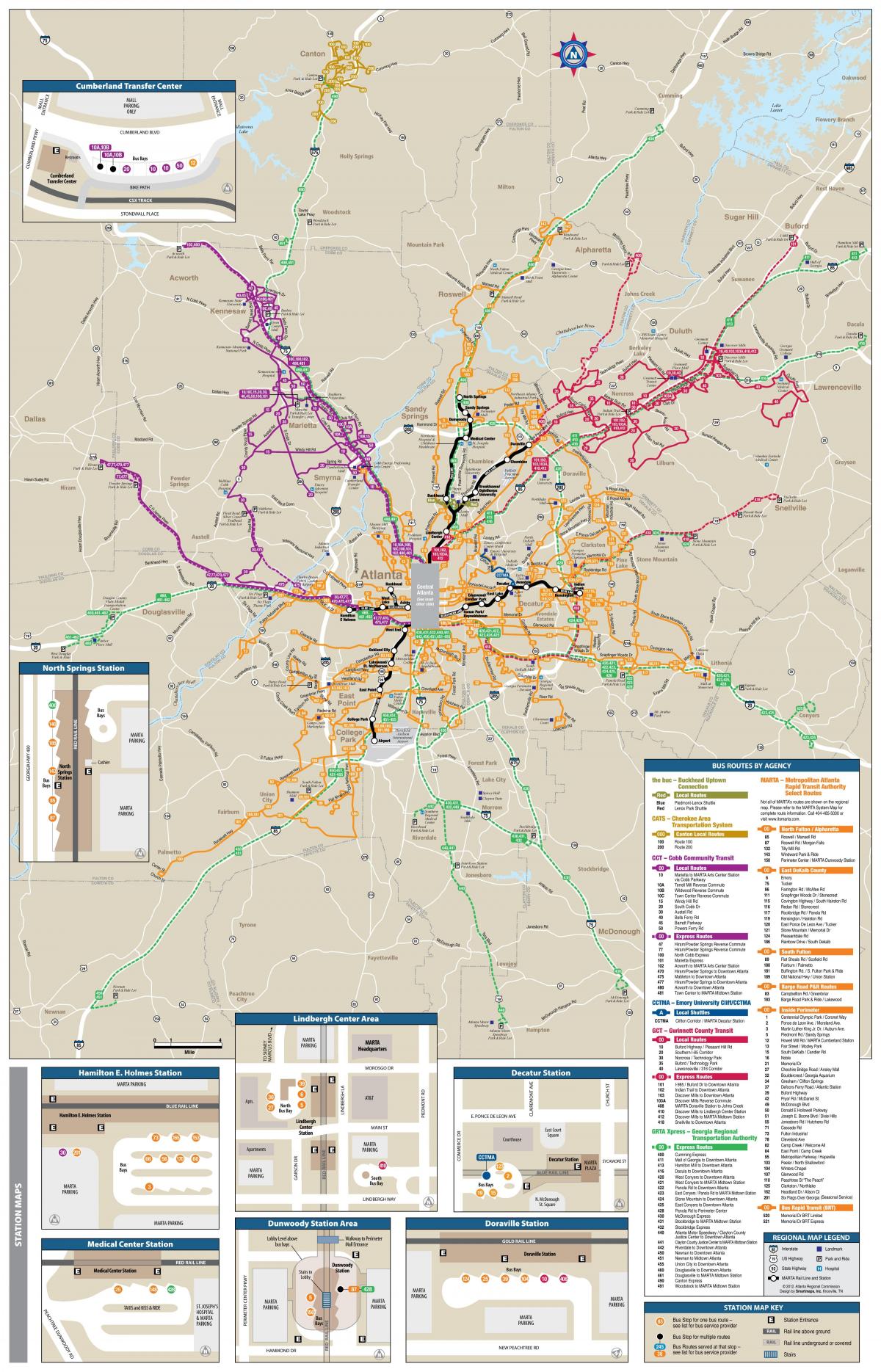 Mapa de transporte de Atlanta