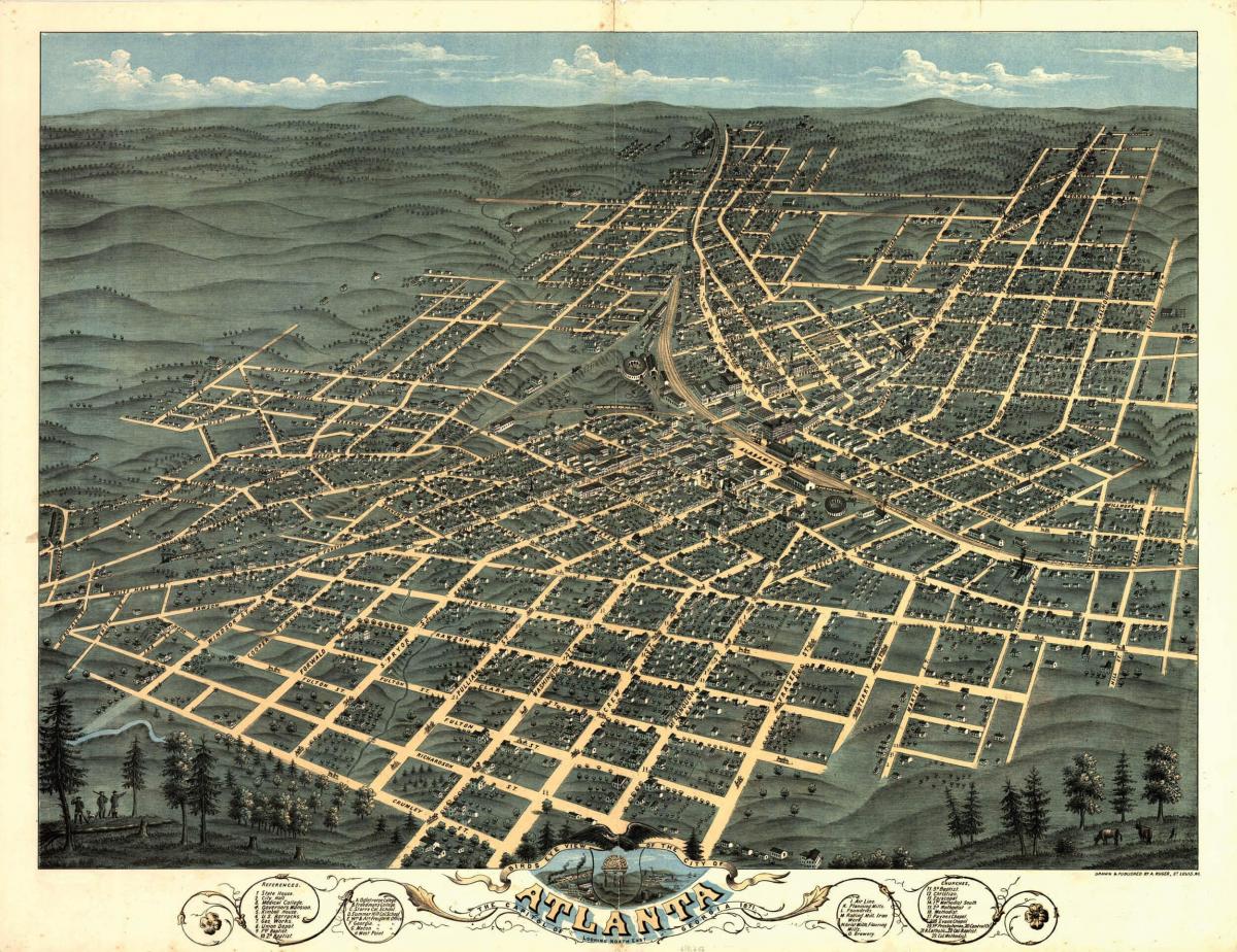 Mapa antiguo de Atlanta
