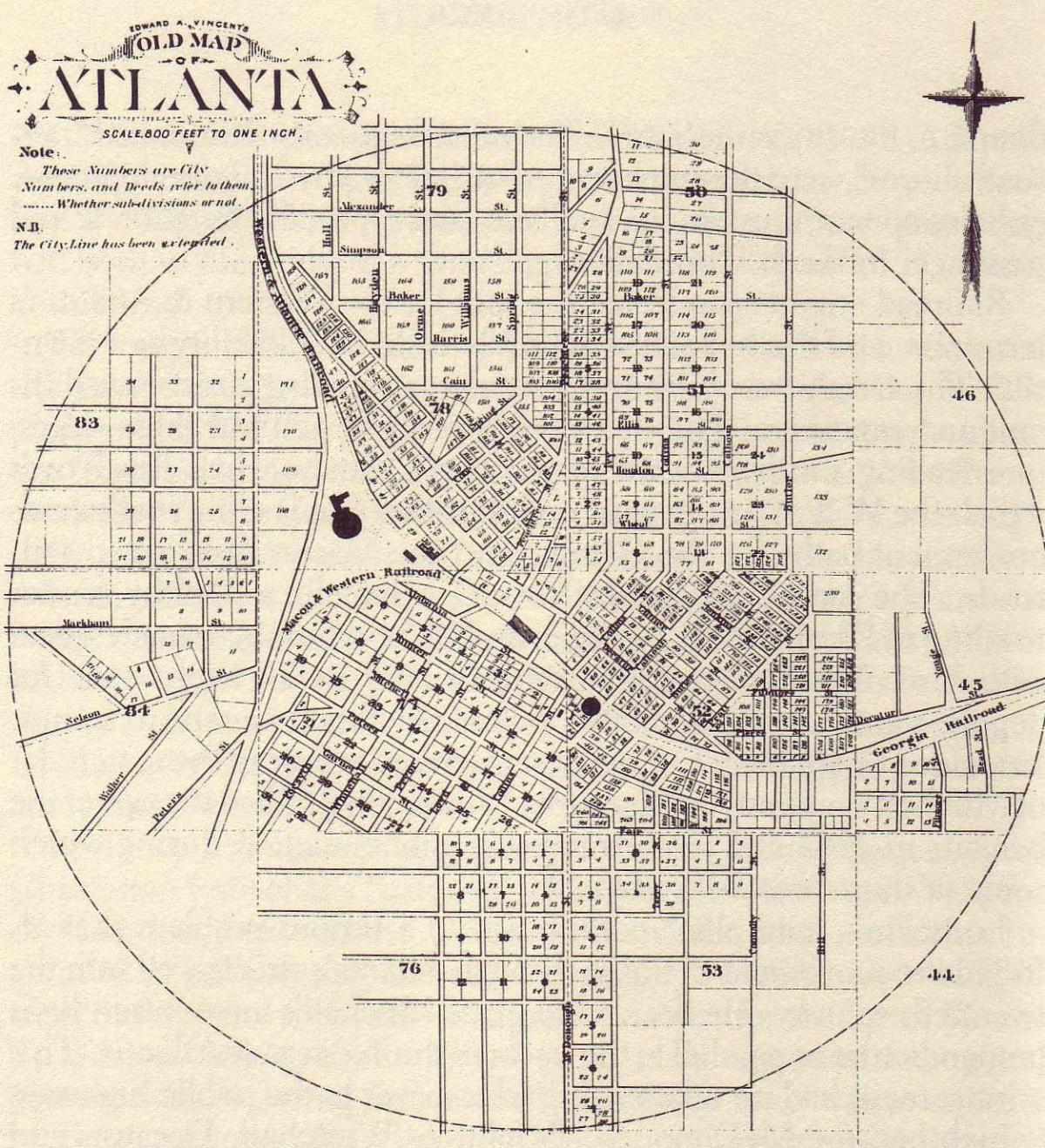 Mapa histórico de Atlanta